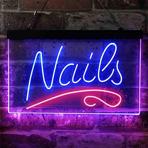 Beauty Salon Nails Text Dual LED Neon Light Sign